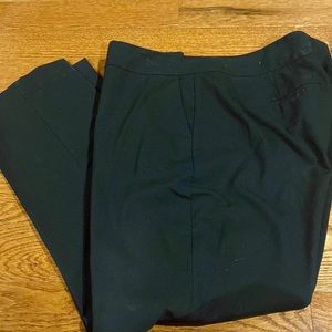 Black straight legged slacks